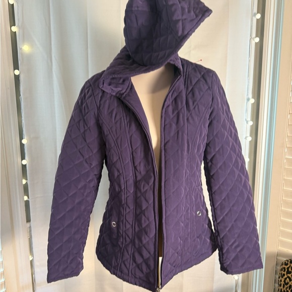 Esprit Women's Deep Purple Quilted Puffer Jacket Medium - Picture 2 of 9